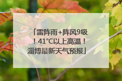 雷阵雨+阵风9级！41℃以上高温！淄博最新天气预报