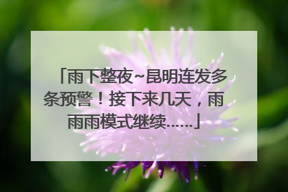 雨下整夜~昆明连发多条预警！接下来几天，雨雨雨模式继续……