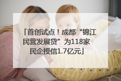 首创试点！成都“锦江民营发展贷”为118家民企授信1.7亿元
