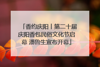 香约庆阳丨第二十届庆阳香包民俗文化节启幕 潘鲁生宣布开幕