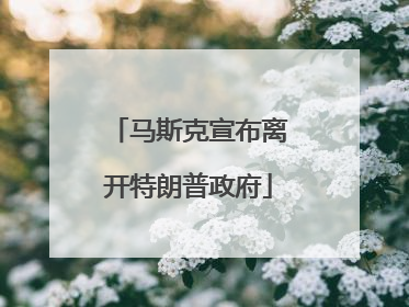 马斯克宣布离开特朗普政府