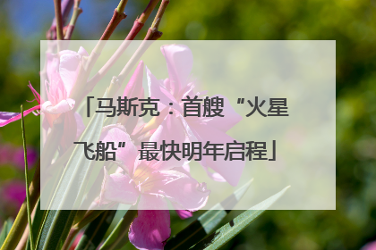 马斯克：首艘“火星飞船”最快明年启程
