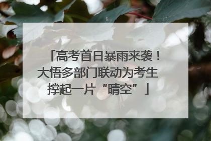 高考首日暴雨来袭！大悟多部门联动为考生撑起一片“晴空”