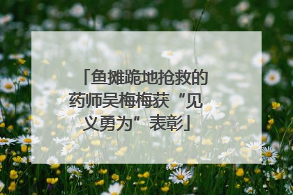鱼摊跪地抢救的药师吴梅梅获“见义勇为”表彰
