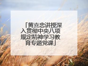 黄喜忠讲授深入贯彻中央八项规定精神学习教育专题党课