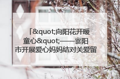 "向阳花开暖童心"——襄阳市开展爱心妈妈结对关爱留守困境儿童庆"六一"活动