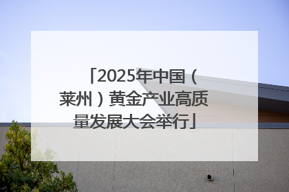 2025年中国（莱州）黄金产业高质量发展大会举行