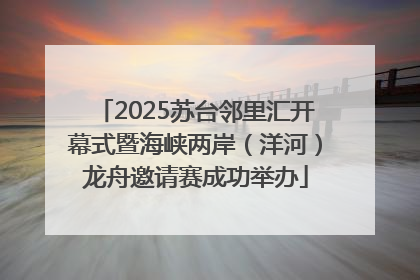 2025苏台邻里汇开幕式暨海峡两岸（洋河）龙舟邀请赛成功举办