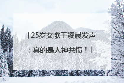 25岁女歌手凌晨发声：真的是人神共愤！