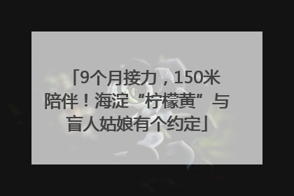 9个月接力，150米陪伴！海淀“柠檬黄”与盲人姑娘有个约定