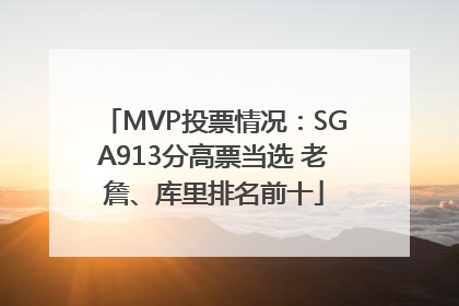 MVP投票情况：SGA913分高票当选 老詹、库里排名前十